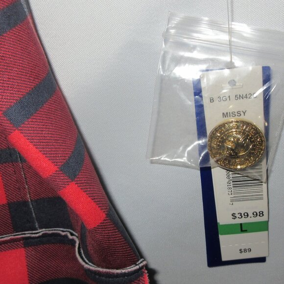 Women’s Nygard Navy & Red Plaid Spring Jacket Size L. New with Tags - Picture 4 of 8